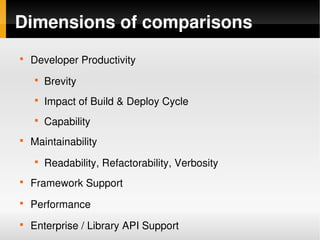 Contrasting Java And Dynamic Languages
