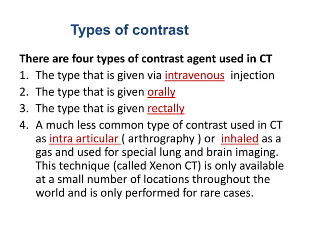 Contrast media used with ct | PPTX | Chemistry | Science