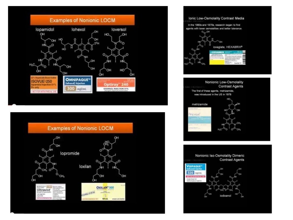 Contrast media used with ct