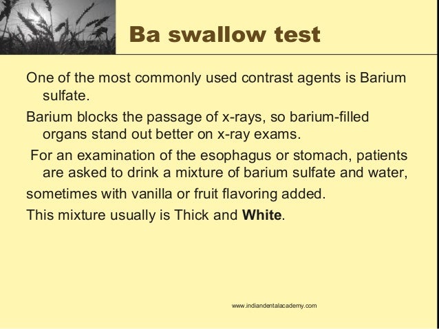What is the barium swallow test used for?