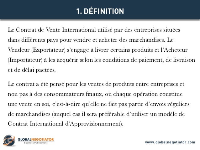 Exemple contrat commercial international Exemple contrat commercial international