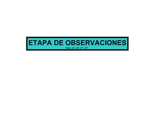 ETAPA DE OBSERVACIONES Rglto. Art. 56º, 57º, 58º,  