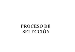 PROCESO DE
 SELECCIÓN
 