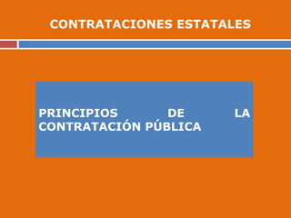 PRINCIPIOS DE LA
CONTRATACIÓN PÚBLICA
CONTRATACIONES ESTATALES
 
