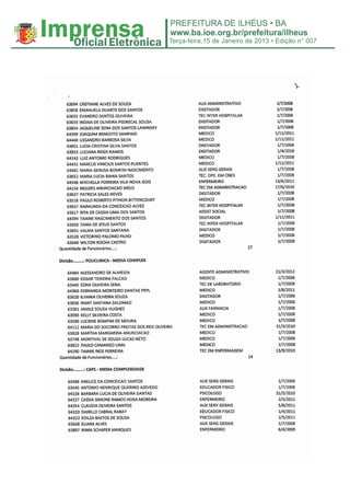 Terça-feira,15 de Janeiro de 2013 • Edição n° 007
 
