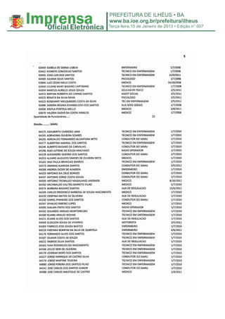 Terça-feira,15 de Janeiro de 2013 • Edição n° 007
 
