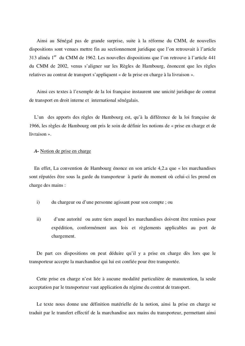 Contrat de transport