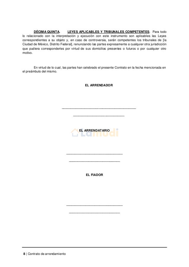 Contrato De Arrendamiento En Ingles