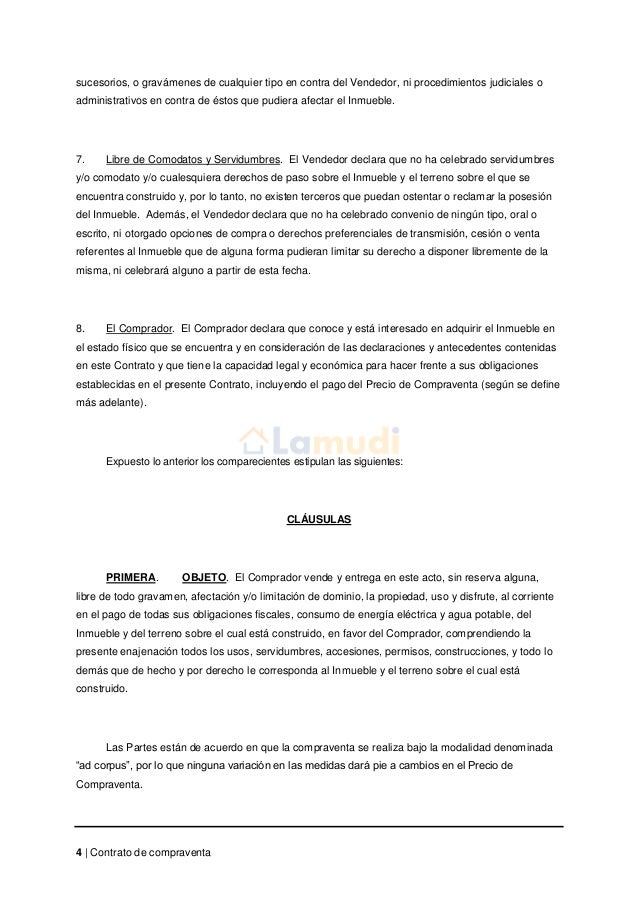 Formato de Contrato de Compraventa