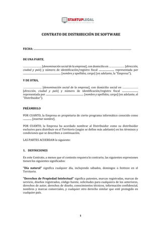 Contrato De Distribucion De Software