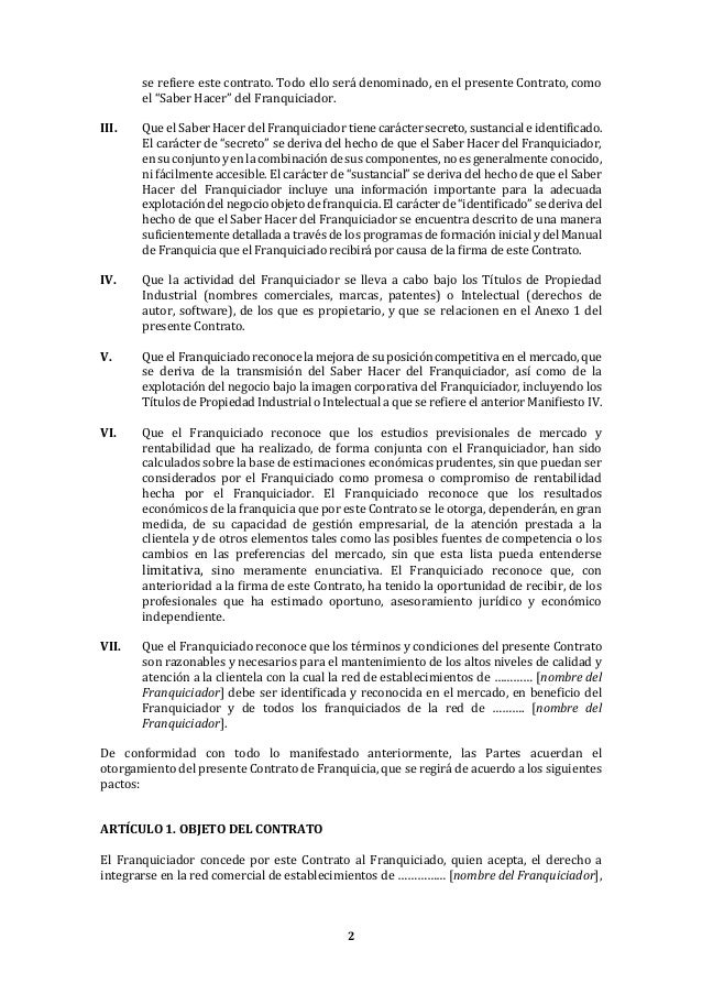 Contrato de Franquicia