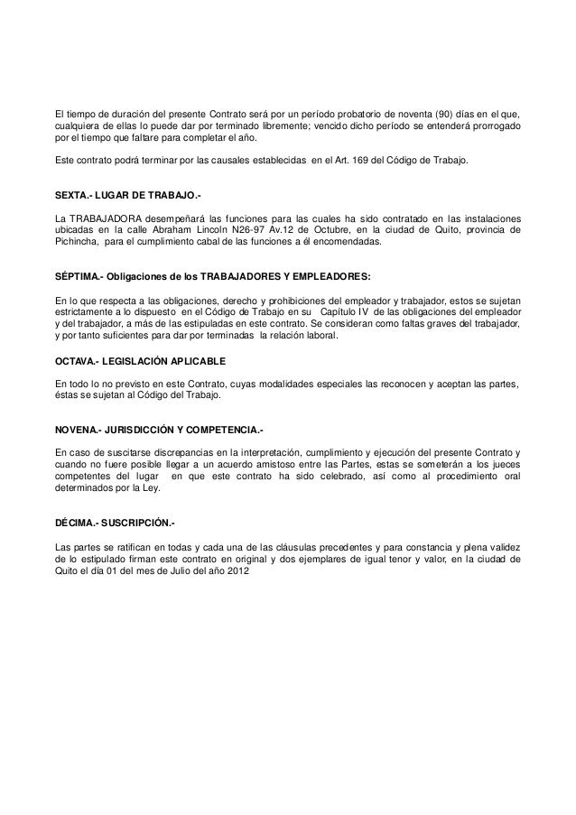 Contrato a prueba Contrato a prueba