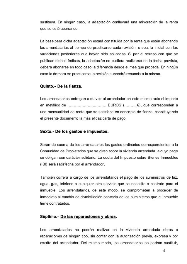 Modelo de contrato de arrendamiento de vivienda compartida 