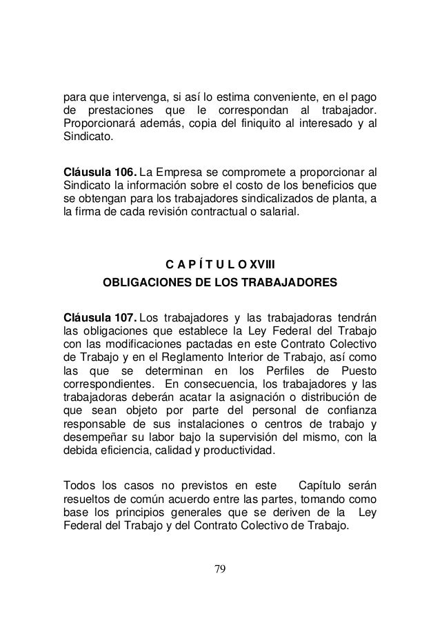 Contrato colectivo de trabajo pemex 1997