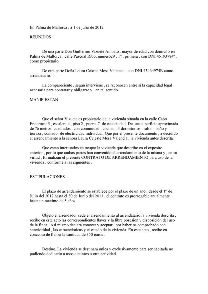 Contrato de arrendamiento