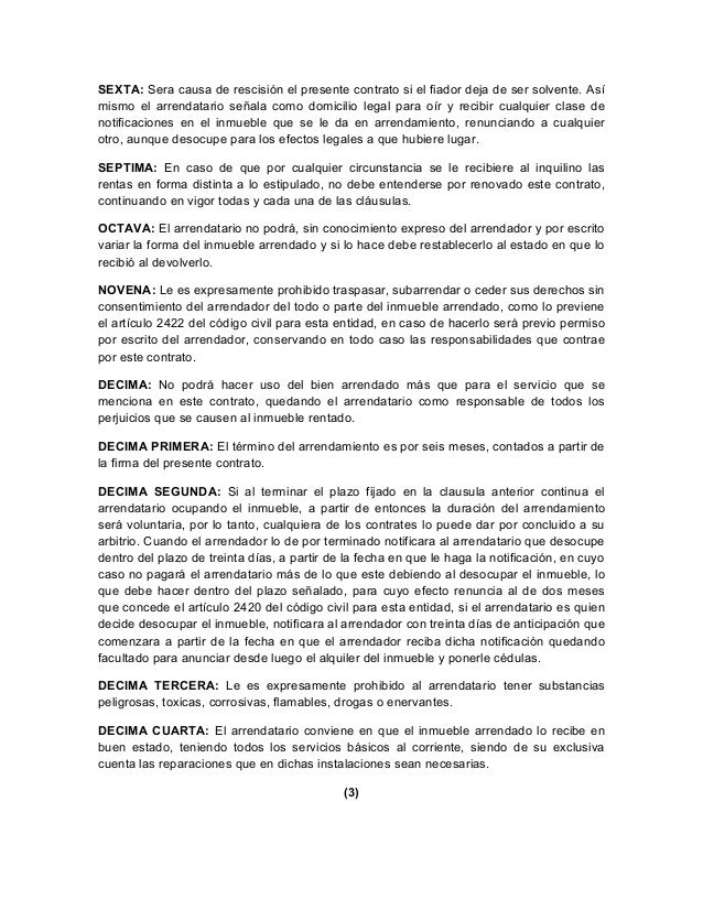 Modelo De Carta De Rescisión De Contrato De Alquiler Por