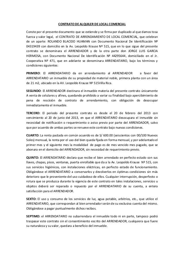 Contrato De Arrendamiento De Casa Habitacion