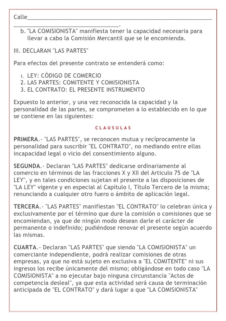 Contrato de comisión mercantil