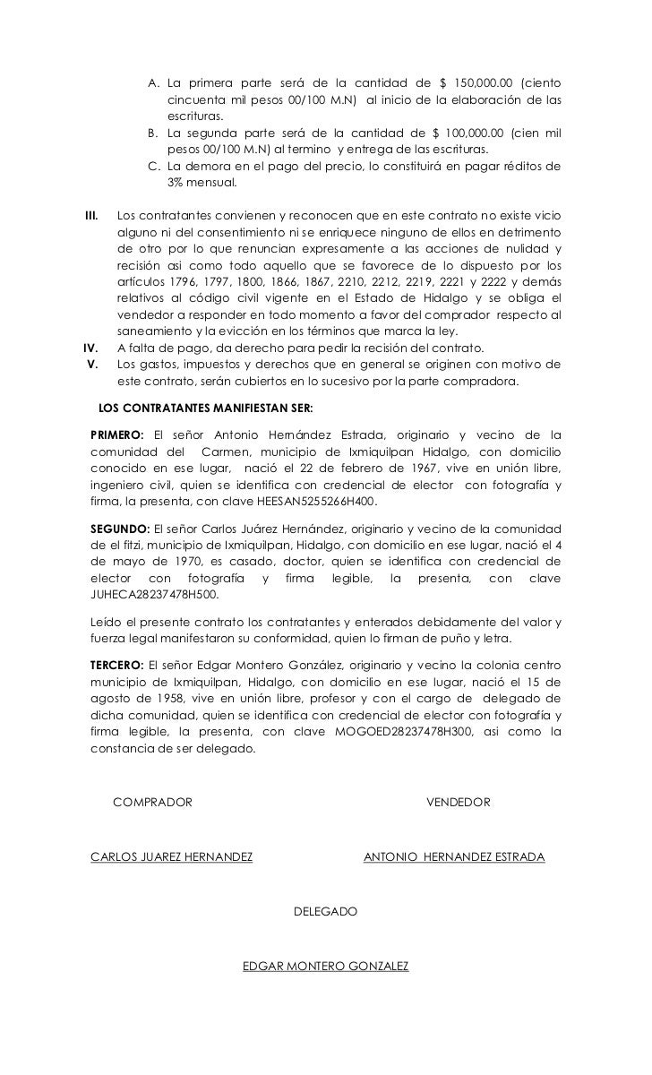 Contrato de compra venta