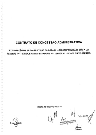 Contrato de concessãon da Arena Pernambuco