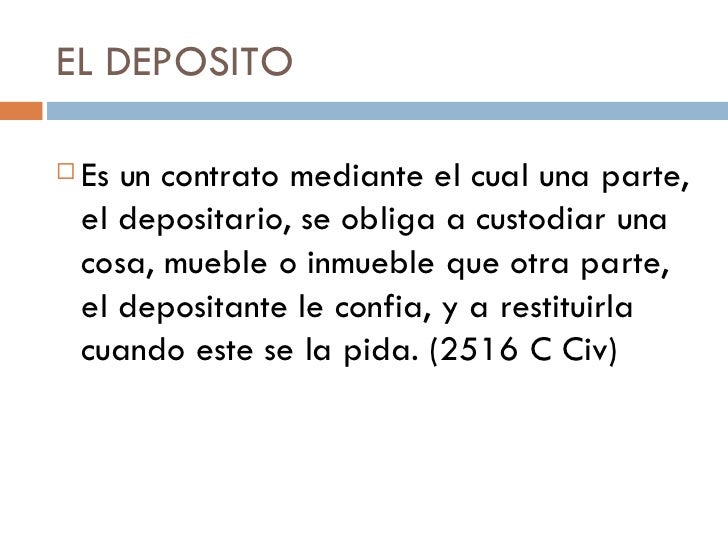 Contrato de Deposito