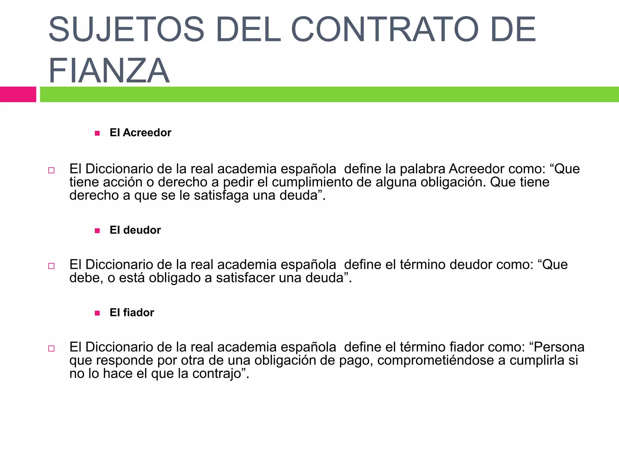Contrato de fianza | PPT | Descarga Gratuita