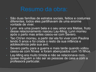 Tradutora: Marta Helena PittaDados bibliográficos da autoraNome da autora: Isabel AllendeData de nascimento: 2 de Agosto de 1942Local de nascimento: LimaProfissão: jornalista e escritora chilena.Actualmente radicada nos Estados Unidos da América