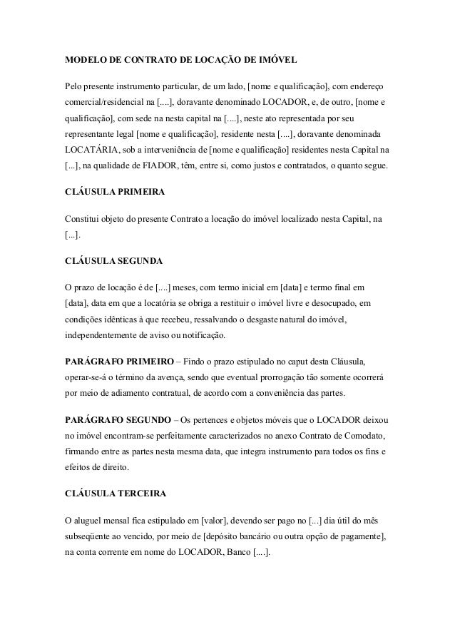 Modelo De Contrato De Doação De Imovel - Muitos Modelos