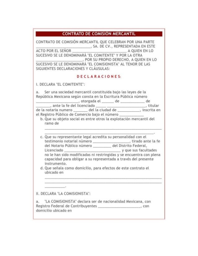 Ejemplo de contrato de mercantil