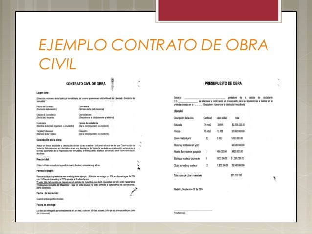 Contrato de obras civiles construccion