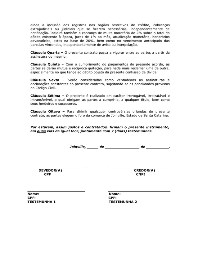 Contrato de Parcelamento