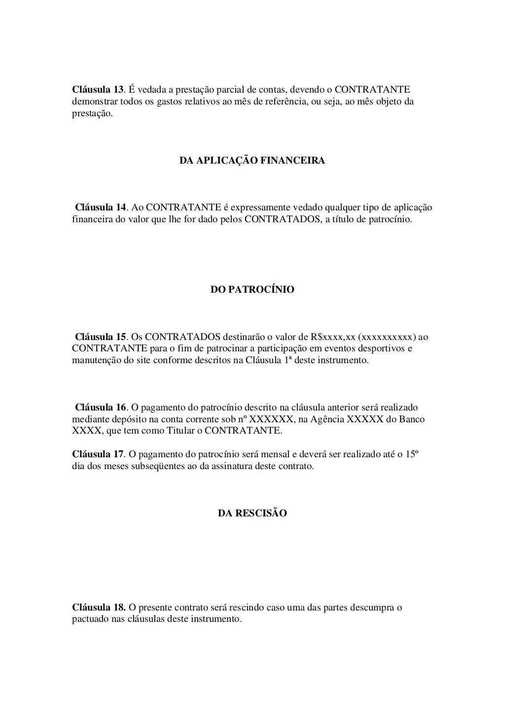 Contrato de patrocínio esportivo