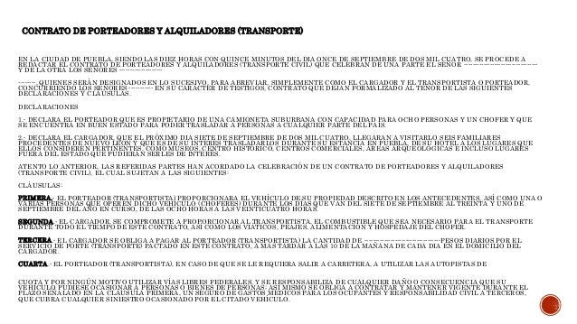 Contrato de porteadores y alquiladores