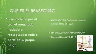 CONTRATO DE REASEGURO. Contrato de reaseguro | PPTX
