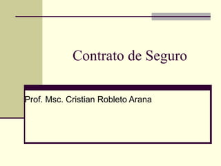 Contrato de Seguro

Prof. Msc. Cristian Robleto Arana
 