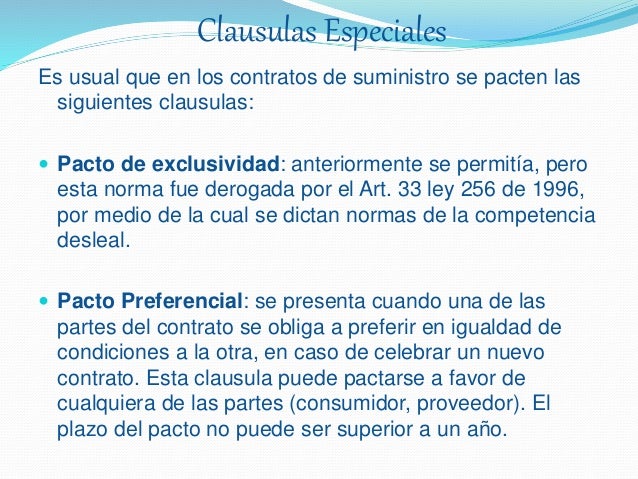 Elementos del contrato de suministro Elementos del contrato de suministro