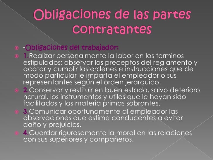 Image result for OBLIGACIONES DE LAS PARTES CONTRATANTES