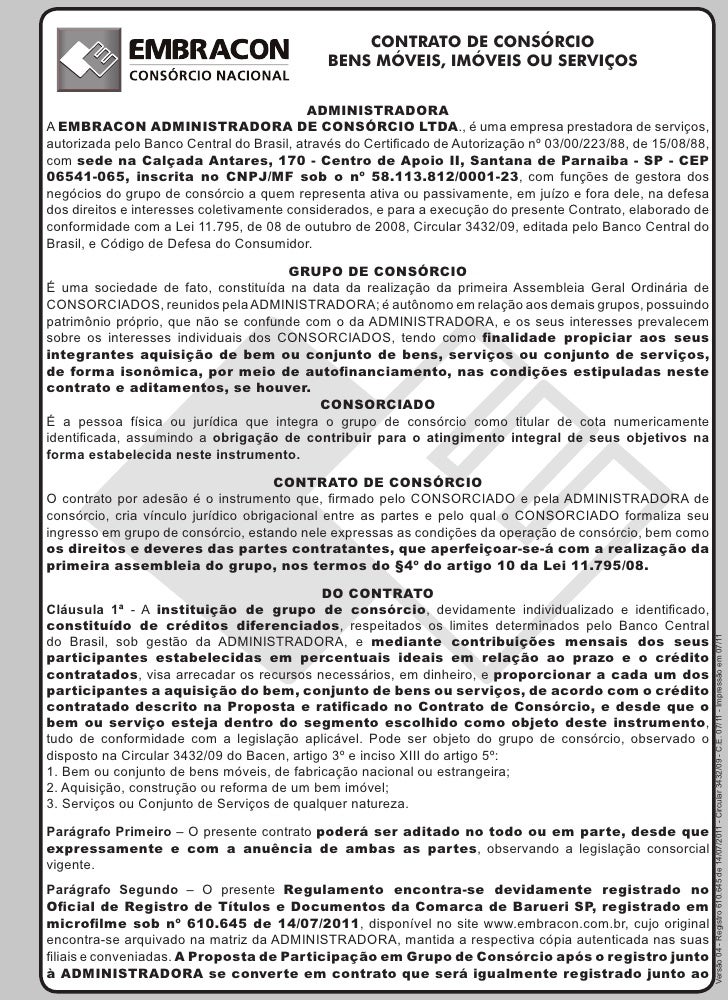Contrato de consórcio