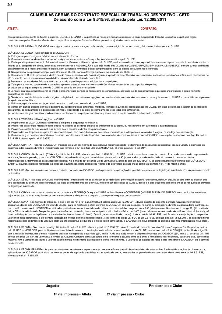 Contrato Especial de Trabalho Desportivo