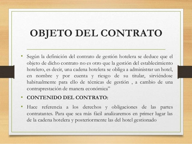 Contrato hotelero