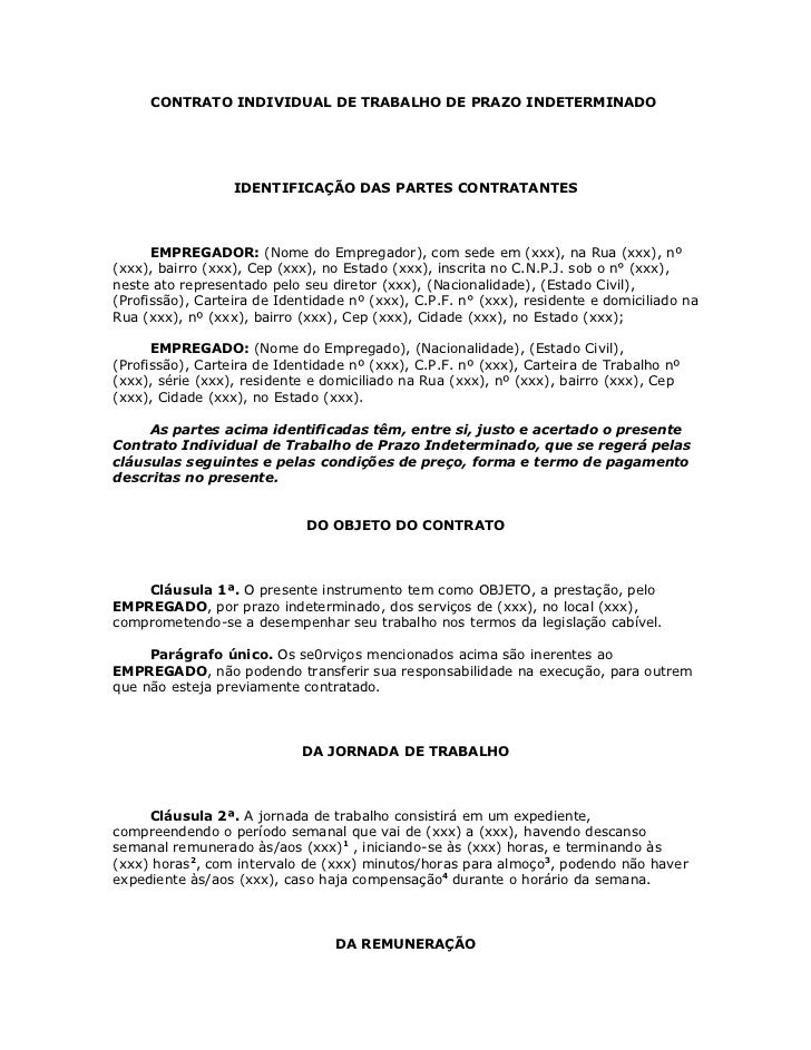 Contrato De Trabalho Por Prazo Indeterminado Entenda Como Funciona