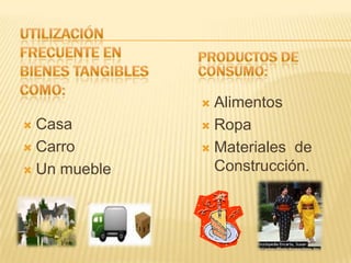  Alimentos
 Casa         Ropa

 Carro        Materiales de

 Un mueble     Construcción.
 