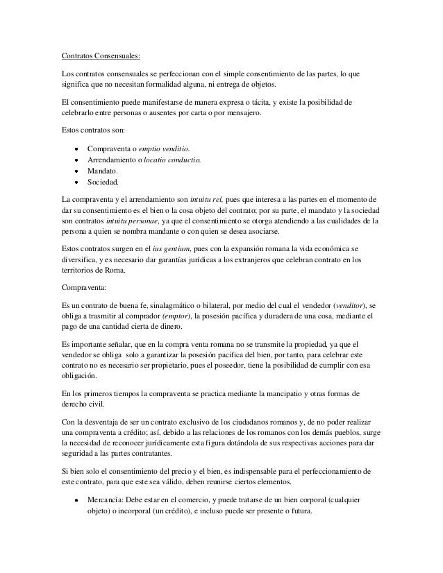 Contratos consensuales