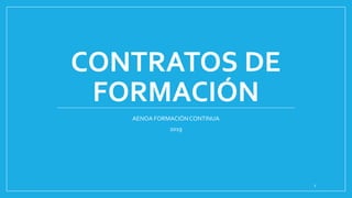 CONTRATOS DE
FORMACIÓN
AENOA FORMACIÓNCONTINUA
2019
1
 