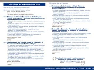 10h30 Intervalo para Café e Networking
          Terça-feira, 17 de Novembro de 2009
                                                                                           10h45 Práticas para Evitar Prejuízos e Mitigar Riscos de
08h00 Recepção e Credenciamento dos Participantes                                                Prestação de Serviços com a Adoção de Cláusulas
                                                                                                 Contratuais Seguras
08h15 Abertura do Seminário pelo Presidente de Mesa                                              • O contrato de prestação de serviços e os aspectos da legislação trabalhista,
      Flávio Augusto Marinho Vidigal                                                               tributária e previdenciária
      Sócio                                                                                      • Como garantir segurança inserindo cláusulas que evitem responsabilidades
      PORTUGAL, VILELA, BEHRENS E ADVOGADOS                                                        solidária e subsidiária
                                                                                                 • A inclusão de cláusulas contratuais que assegurem a qualidade do trabalho
08h30 Aplicação de Cláusulas Essenciais em Contratos para                                          realizado pela empresa terceirizada
      Proteger seus Negócios e Minimizar Responsabilidades aos                                   • Como terceirizar serviços sem caracterizar vínculos empregatícos utilizando
      Gestores e Administradores                                                                   os contratos como alternativas legais
      • Elaboração de contratos com enfoque na estrutura e cláusulas essenciais de               • Como proteger a empresa realizando auditorias para administrar com eﬁcácia
        garantia                                                                                   os contratos de serviços terceirizados
      • A redação de contratos com a inclusão de cláusulas de responsabilidades                  Japyassú Resende Lima
        das partes contratantes                                                                  Superintendente Jurídico
      • Como deﬁnir e aplicar cláusulas para evitar perdas ﬁnanceiras e implicações              MRS LOGÍSTICA
        legais na anulação de contratos
      • Analise os tipos de contratos que geram mais problemas e como                      11h45 Desequilíbrio Econômico-Financeiro: Quando Aplicar a
        adequá-los aos interesses da empresa                                                     Revisão por Imprevisão ou Resolução de Contratos por
      • Atenção na preparação de contratos para que não apresente características                Onerosidade Excessiva
        de entendimentos abusivos ou onerosos                                                    • As previsões da onerosidade excessiva no NCC e impactos legais na empresa
      • Como proteger os negócios e administradores com a elaboração de                          • Cautelas a serem adotadas na aplicação da revisão de contratos e a
        contratos de acordo com as estratégias da empresa                                          onerosidade excessiva
      Marcelo Alkmin F. Padua                                                                    • Como se caracteriza a onerosidade excessiva diante da jurisprudência
      Gerente Jurídico                                                                             dos tributos
      CEMIG                                                                                      • Cláusulas e previsões contratuais especíﬁcas encenadoras da
                                                                                                   onerosidade excessiva
09h30 Como Promover uma Eﬁciente Gestão de Contratos e os                                        • Em que circunstâncias o desequilíbrio econômico-ﬁnanceiro é possibilidade
      Mecanismos de Defesa de Problemas Legais                                                     de revisão contratual?
      • Os sistemas de arquivamento que possibilitam o fácil acesso às informações               • O princípio da obrigatoriedade contratual e a possibilidade de revisão
        contratuais em casos de conﬂitos judiciais                                                 consensual ou judicial
      • Como implementar sistemas de monitoramento de prazos e vencimentos,                      • Aplicação dos princípios da boa-fé objetiva e da função social de contratos
        evitando gastos e pagamentos fora do prazo estipulado em contrato                          aos casos de desequilíbrio contratual
      • Como realizar previsões orçamentárias dos contratos e identiﬁcar o melhor                Milton Nassau Ribeiro
        momento para renovação ou rescisão do acordo                                             Gerente Jurídico
      • O envolvimento dos departamentos com o jurídico para alcançar o sucesso                  VALE
        na gestão de contratos
      • Como garantir que os contratos elaborados e formalizados sejam utilizados




                                                                                                “
        corretamente pelos diversos setores empresariais
      • Os cuidados na suspensão e interrupção dos contratos empresariais para
                                                                                                         Achei muito interessante e produtivo o evento,
        evitar problemas legais                                                                            sobretudo em virtude da visão prática do
      António Manuel Neves                                                                                     assunto feita pelos palestrantes.
      Gerente Jurídico - Assessoria Jurídica                                                                     P.J.C.N. – Gerente Executivo – UNIMED.
      ITAMBÉ


                                                                                      INFORMAÇÕES E INSCRIÇÕES: Telefone (11) 3017.6888 ● E-mail: cus
 