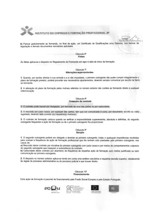 Contrato formação iefp