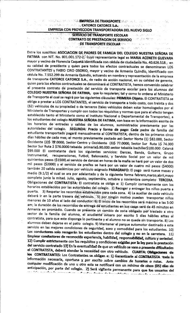 Contrato Escolar | contrato transporte escolar Contrato Escolar | contrato transporte escolar