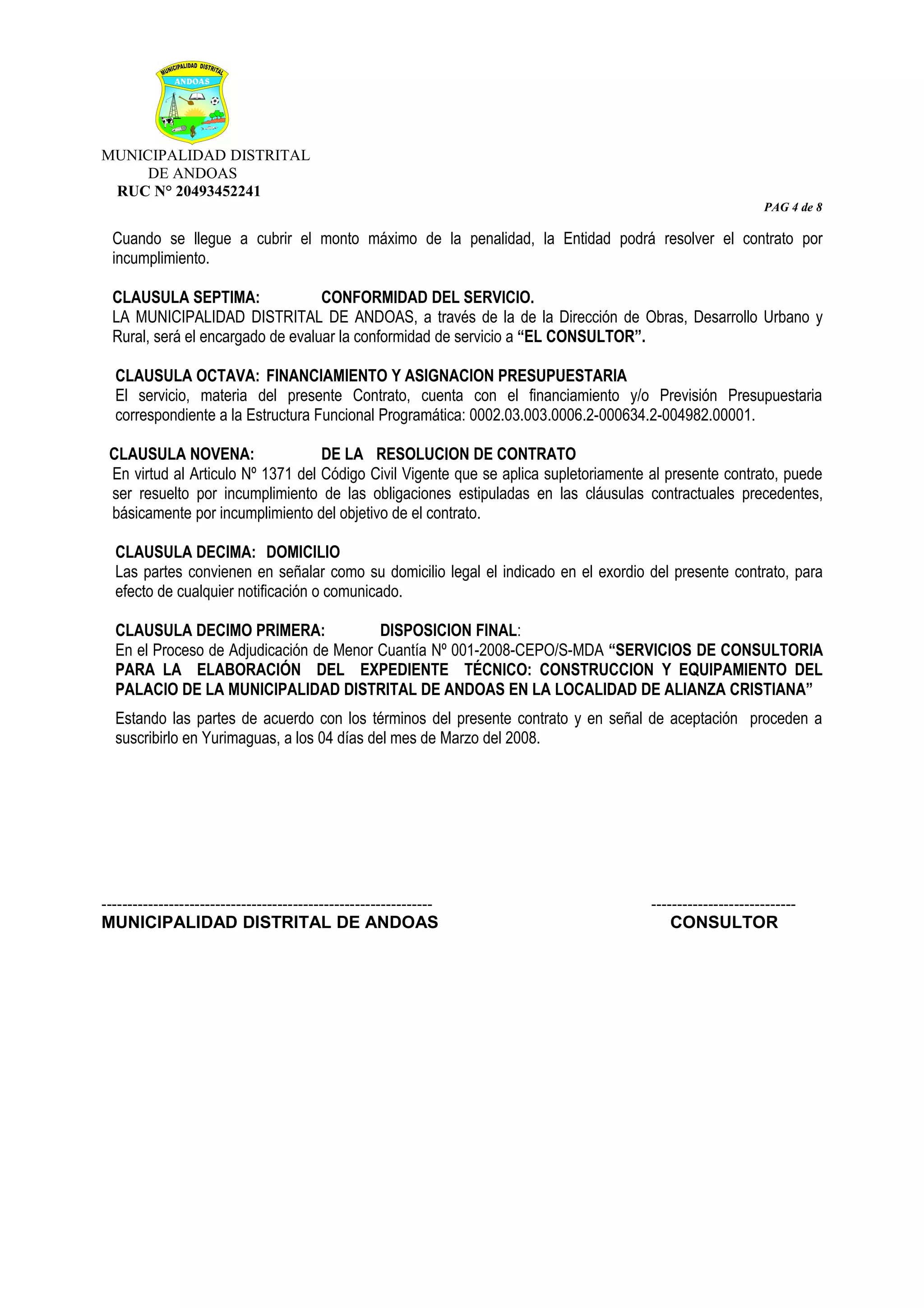 Contrato u orden de compra o de servicio | PDF