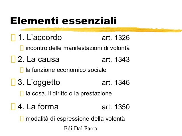 Elementi Essenziali Del Contratto Di Compravendita Contratto