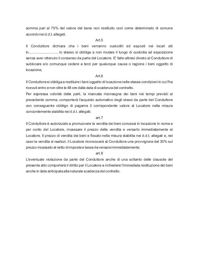 Contratto Di Locazione Opere Darte Fast Copy